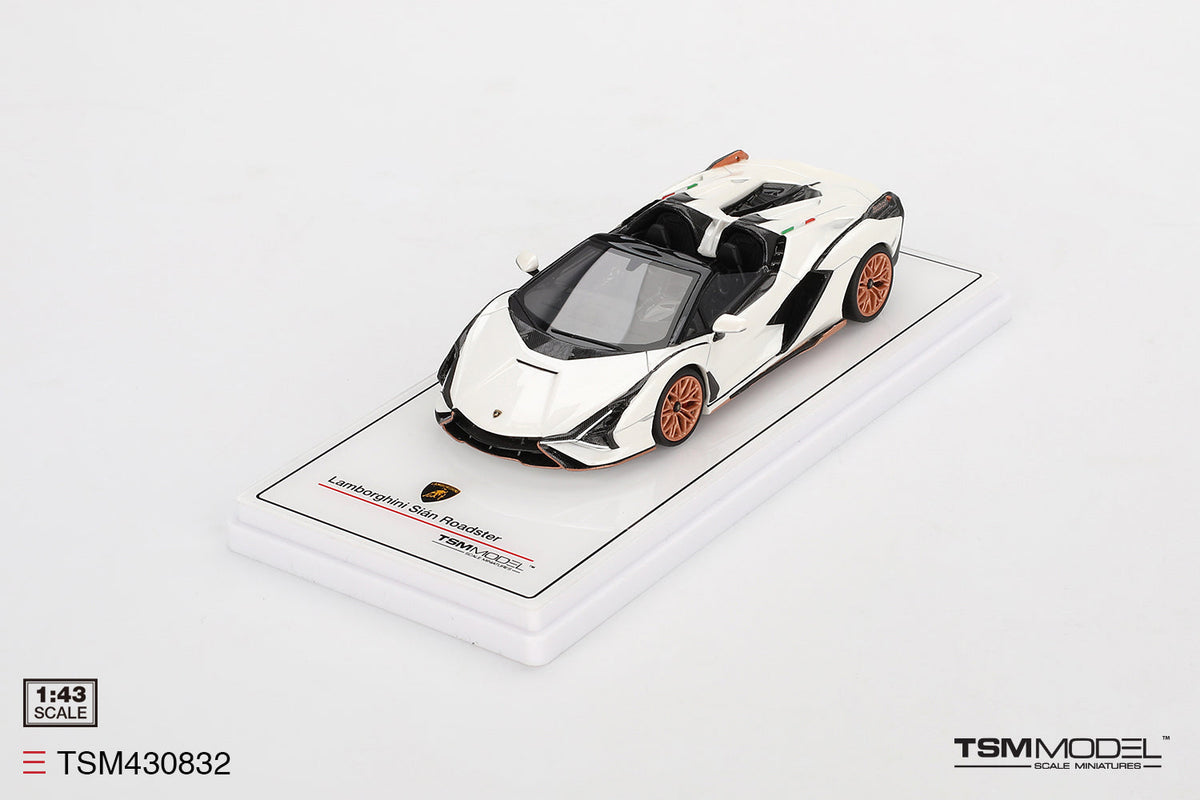 TSM 1:43 Lamborghini Sián Roadster Bianco Asopo TSM430832