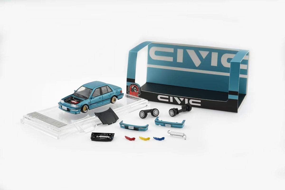 BM Creations 1:64 Honda Civic EF2 1991 - Custom Blue 64B0471