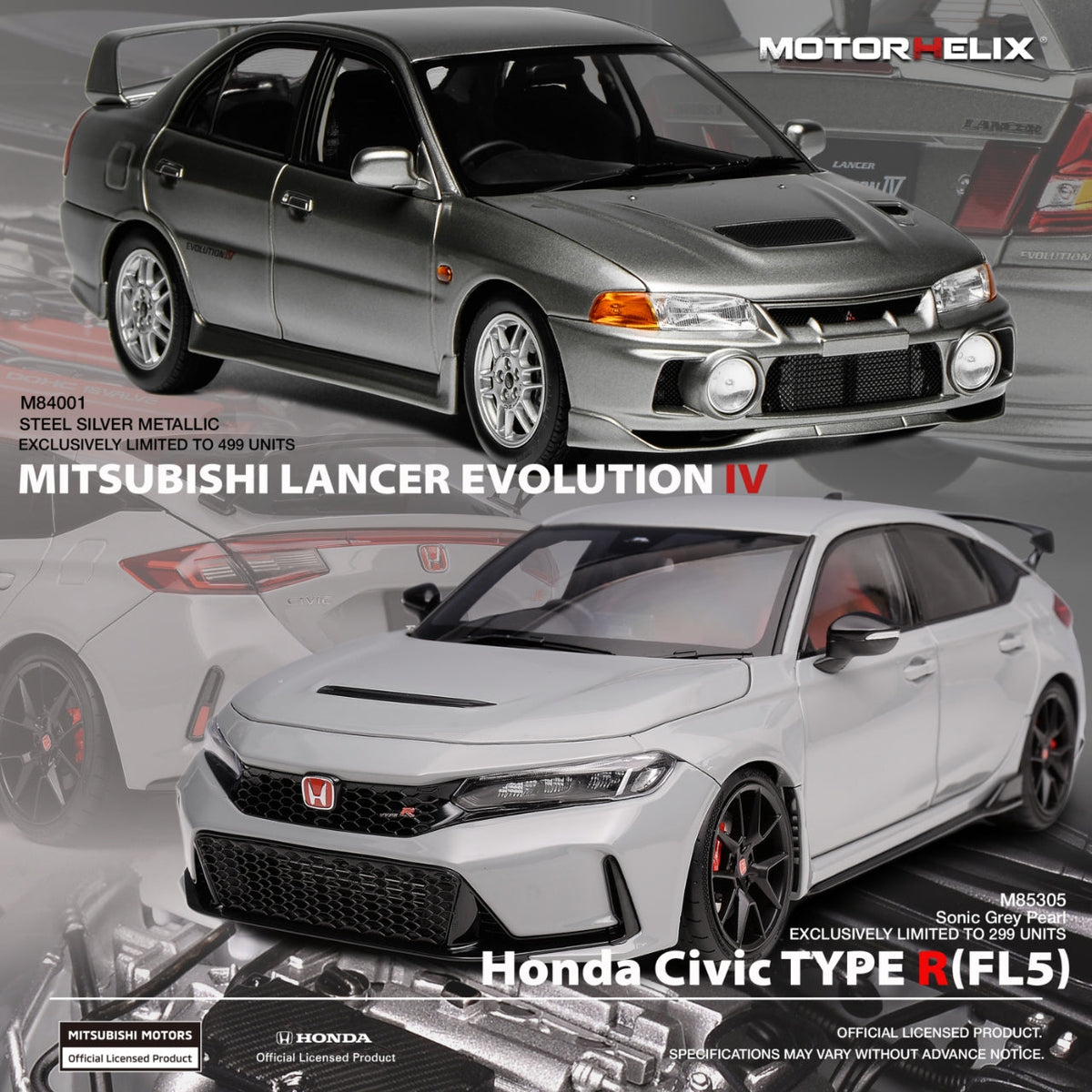 Motorhelix 1:18 Honda Civic Type R(FL5) Sonic Grey Pearl M85305