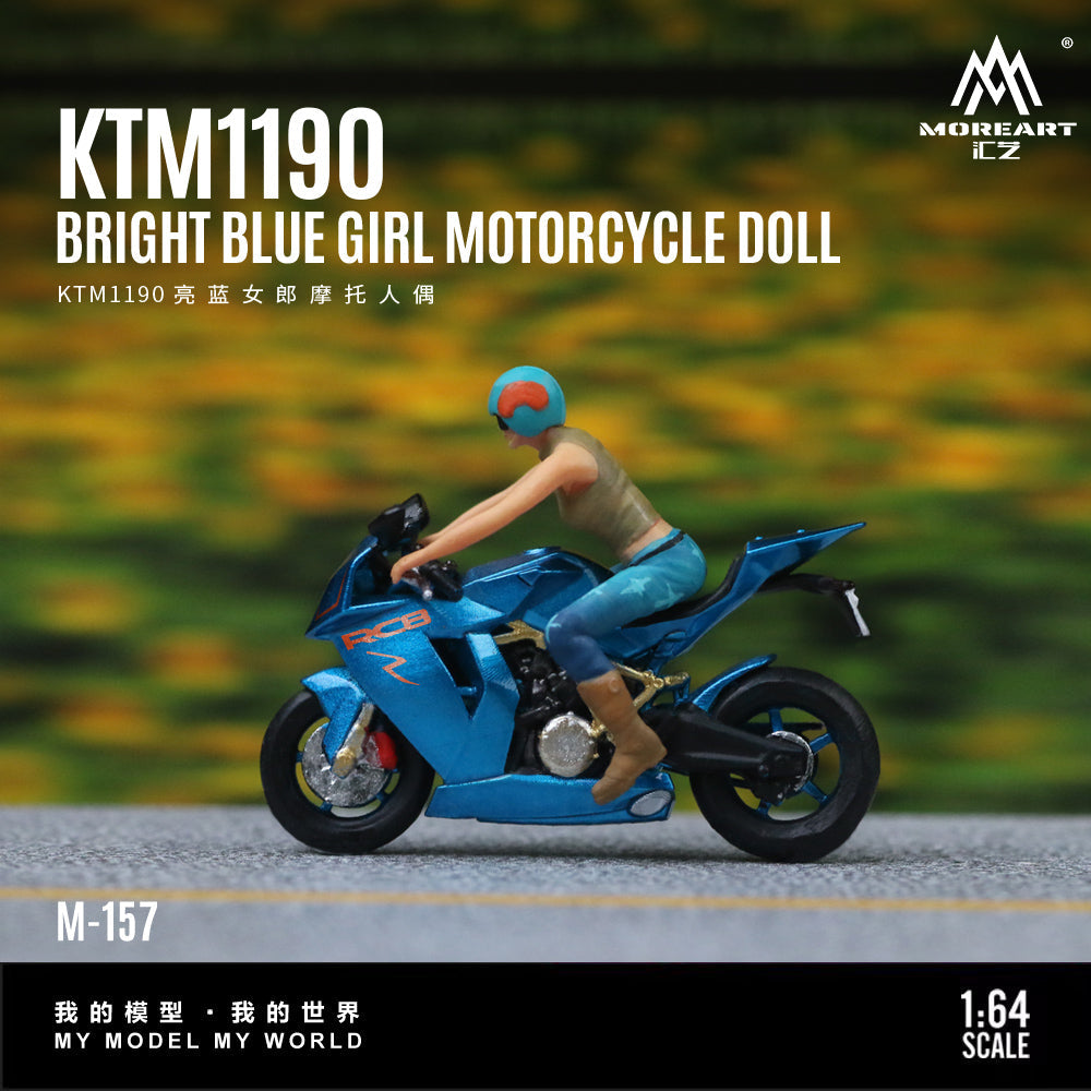 MoreArt 1:64 KTM1190 BRIGHT BLUE GIRL MOTORCYCLE DOLL MO222157