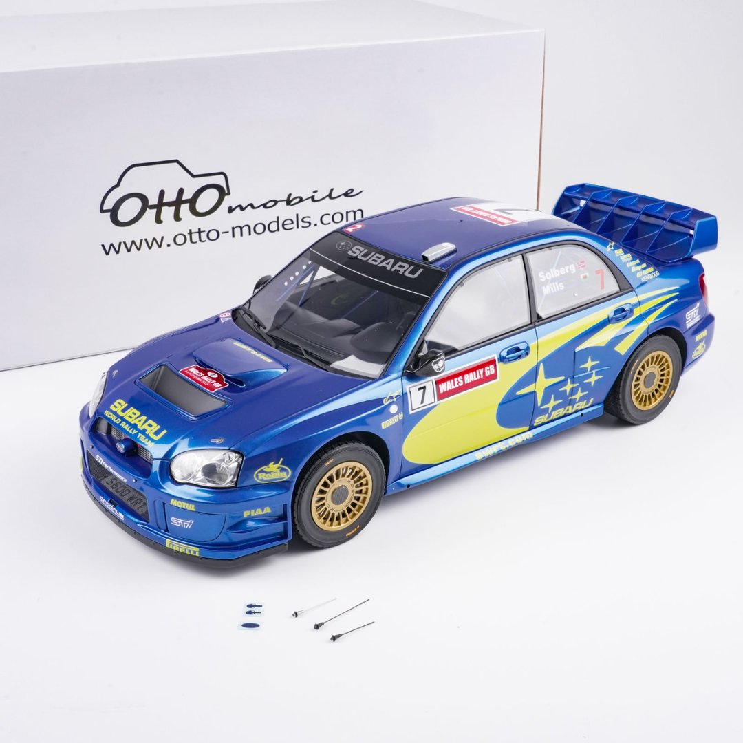 OttO 1:12 SUBARU IMPREZA (S9) WRC BLUE P. SOLBERG WALES RALLYE 2003 G092