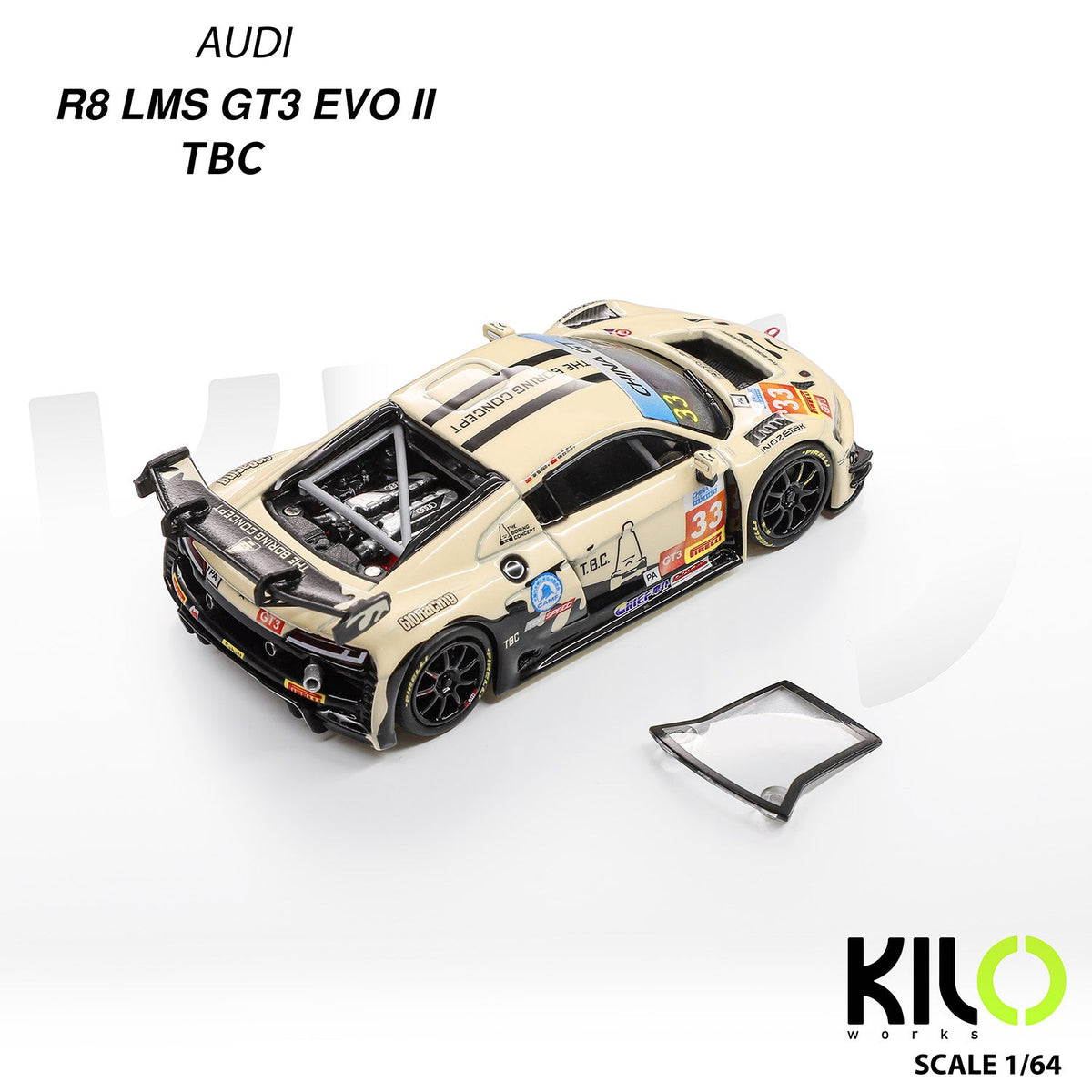 KILO works 1:64 AUDI R8 lms GT3 EVO II TBC KLW0036-17