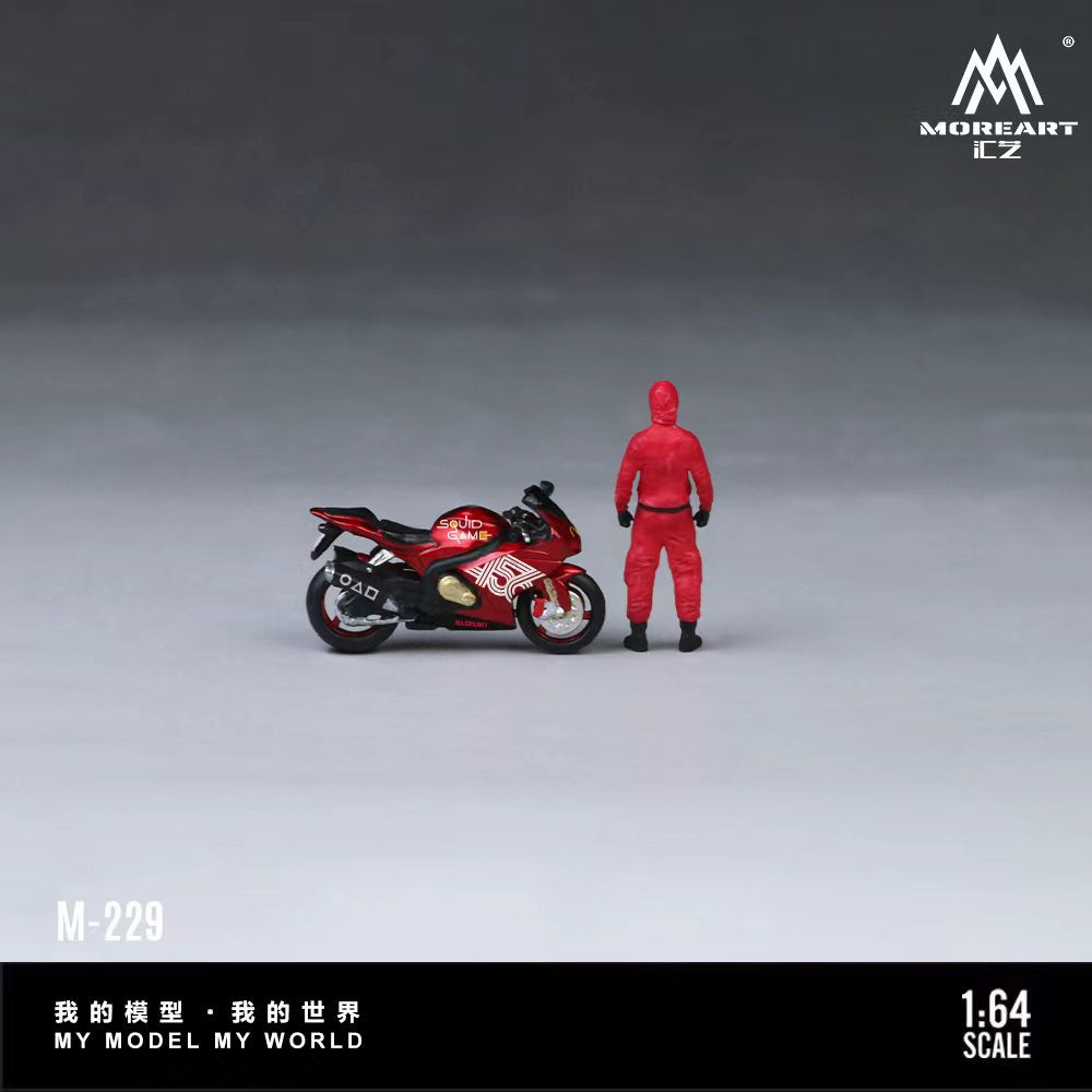 MoreArt 1:64 SUZUKI MASKED SOLDIER PULL FLOWER MOTORCYCLE DOLL SET MO222229