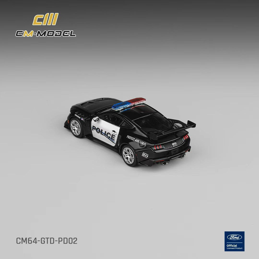 CM Model 1:64 Ford Mustang GTD Black Police CM64-GTD-PD02