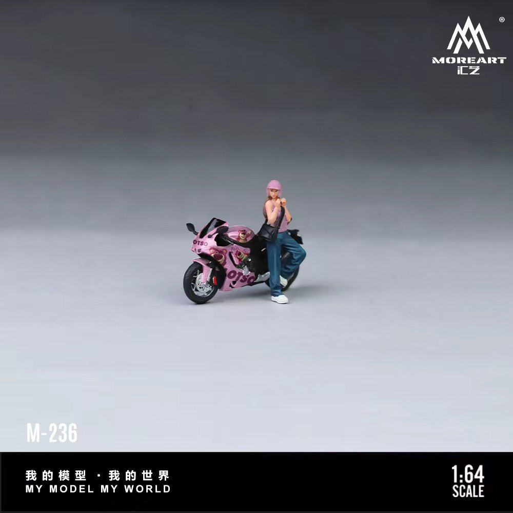 MoreArt 1:64 YAMAHA YZF-R1 LOTSO BIKER GIRL FIGURE SET MO222236