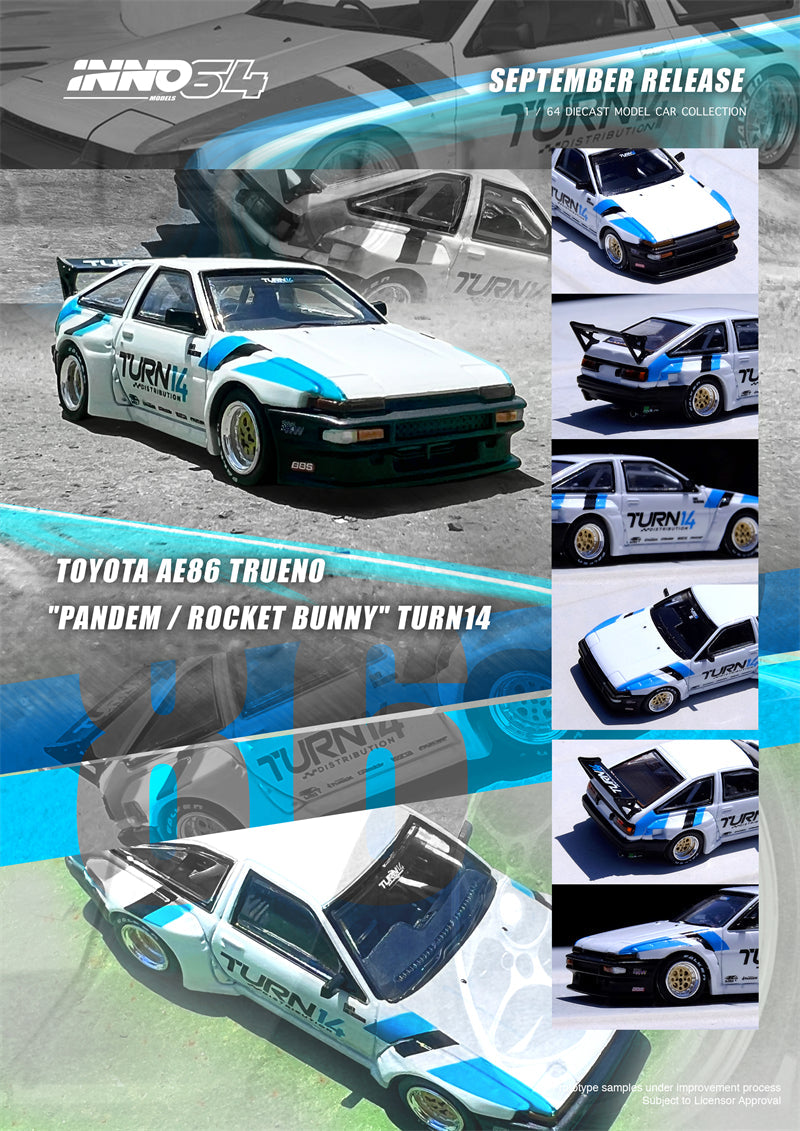 Inno64 1:64 Toyota AE86 Sprinter Trueno "TURN14" PANDEM / ROCKET BUNNY