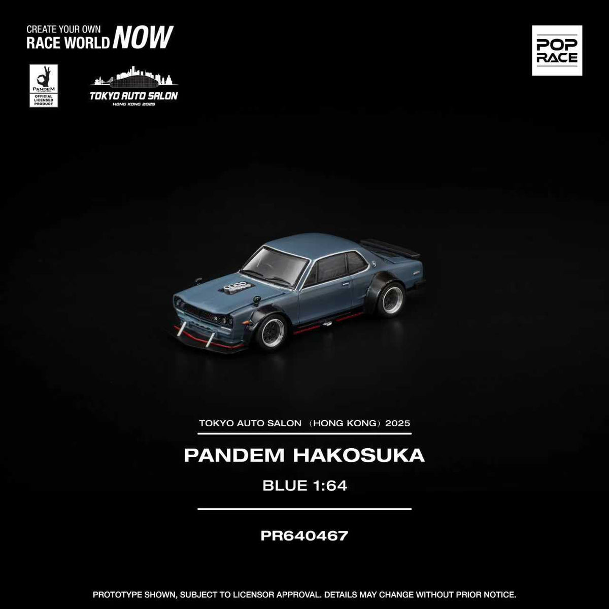 POPRACE 1:64 Pandem Hakosuka BLUE TASHK 2025 Exclusive Model PR640467
