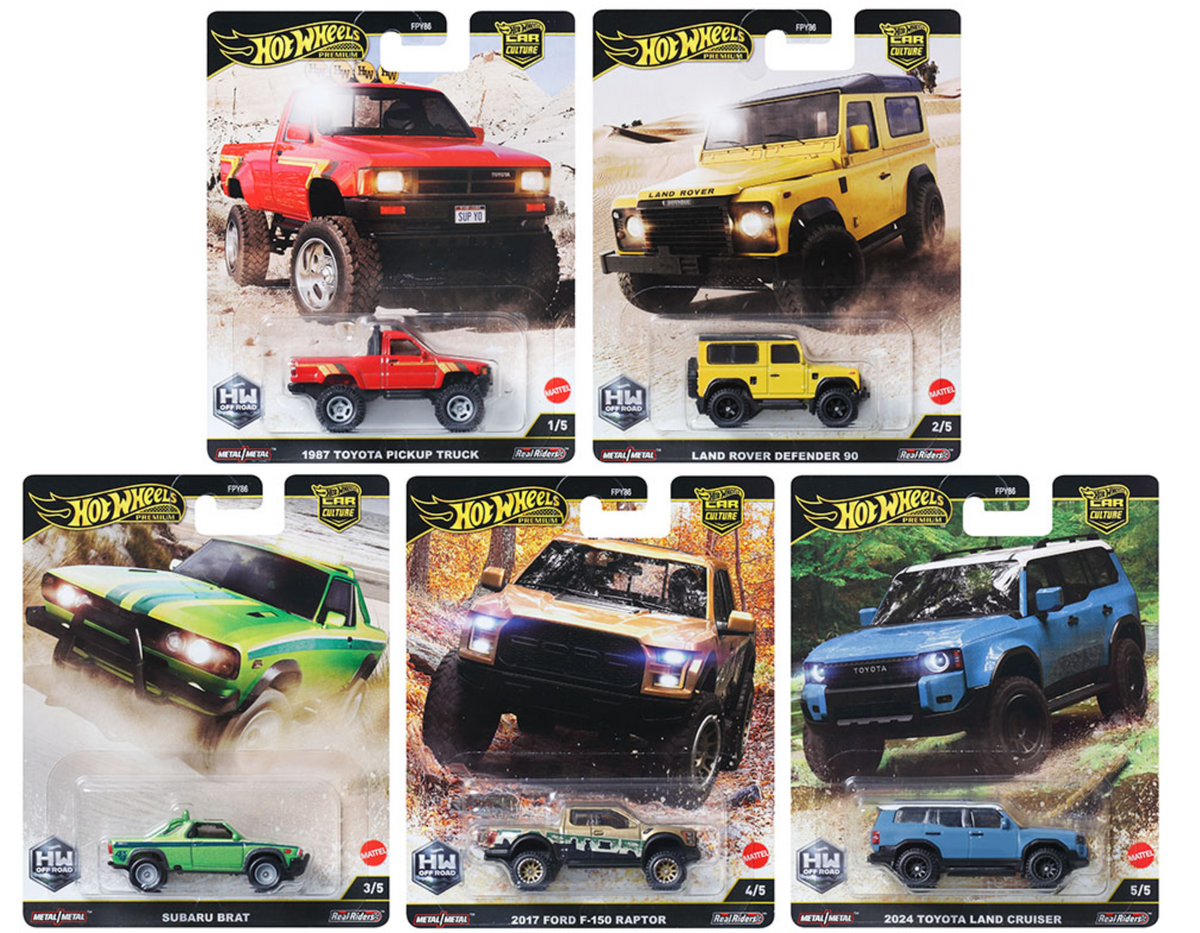 Hot Wheels Premium 1:64 Car Culture 2024 H Case – HW Off Road SET FPY86-961H