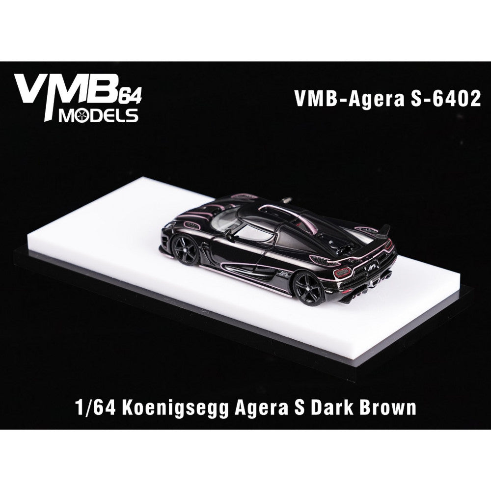 VMB 1:64 Koenigsegg Agera S RHD - Dark Brown w/ Rose Gold Line