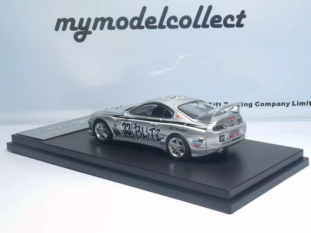 Model Collect 1:64 Toyota supra JZA80 Silver BLiTZ Livery MC640020C