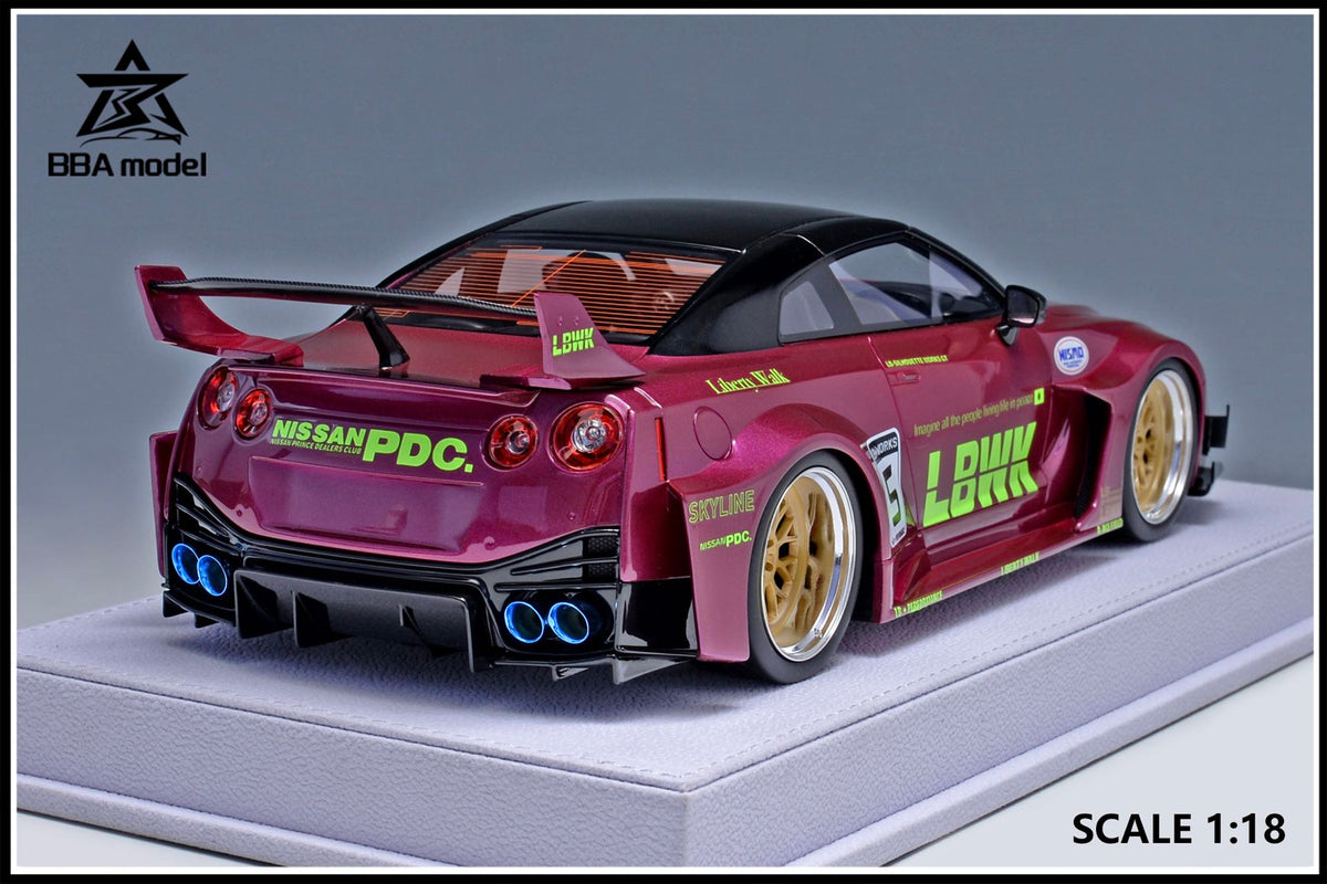 BBA model 1:18 Nissan GTR 35GT-RR LBWK (5 Colours)