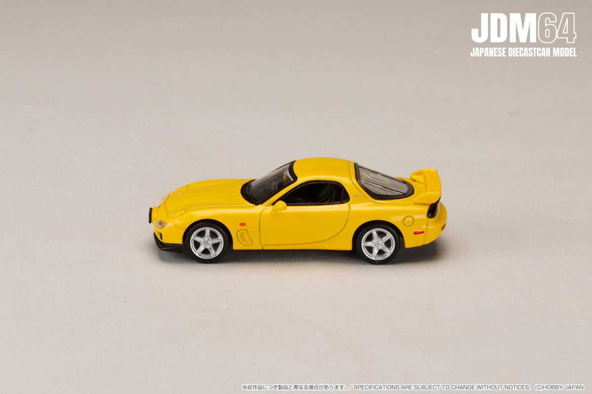 Hobby Japan 1:64 MAZDA RX-7 (FD3S) Type R Bathurst R Yellow HJDM007B-14