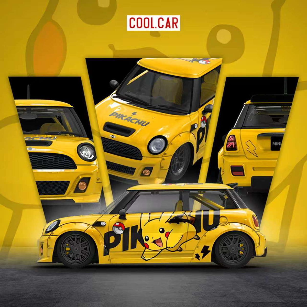 [Preorder] Cool Car 1:64 Mini Cooper Pikachu Livery CC643648