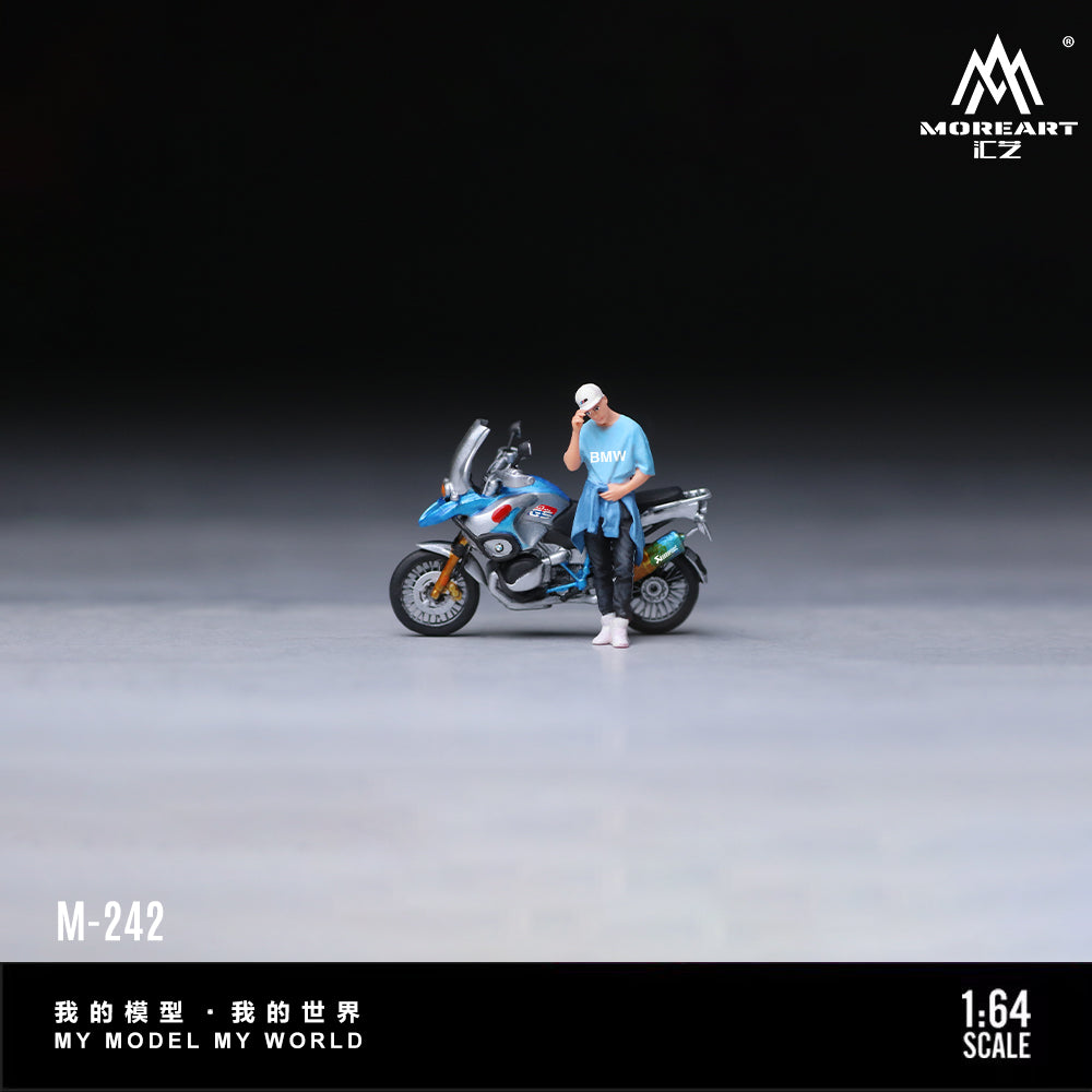[Preorder] MoreArt 1:64 BMW BLUE MOTORCYCLE CASUAL STYLE FIGURE SET MO222242