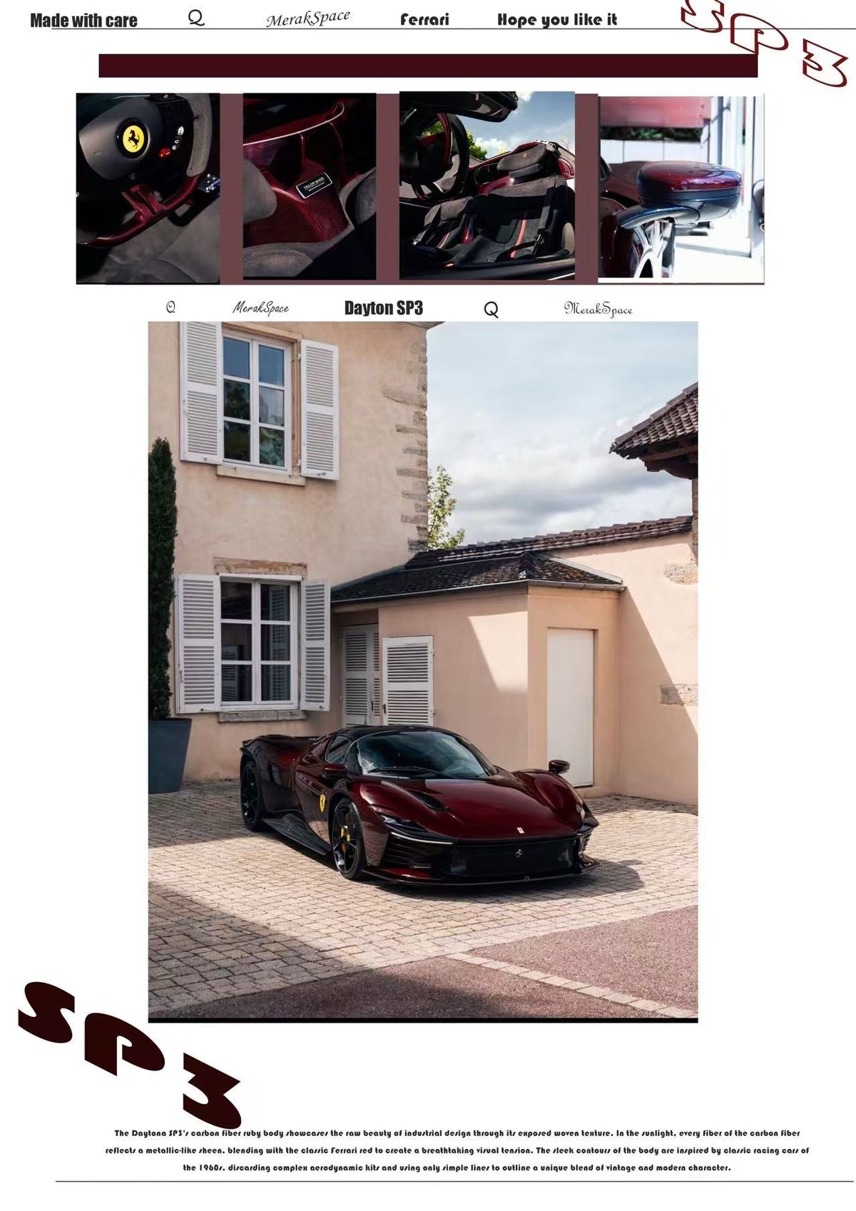 [Preorder] MerakSpace & Q model 1:64 Ferrari Daytona SP3 (4 Colours)