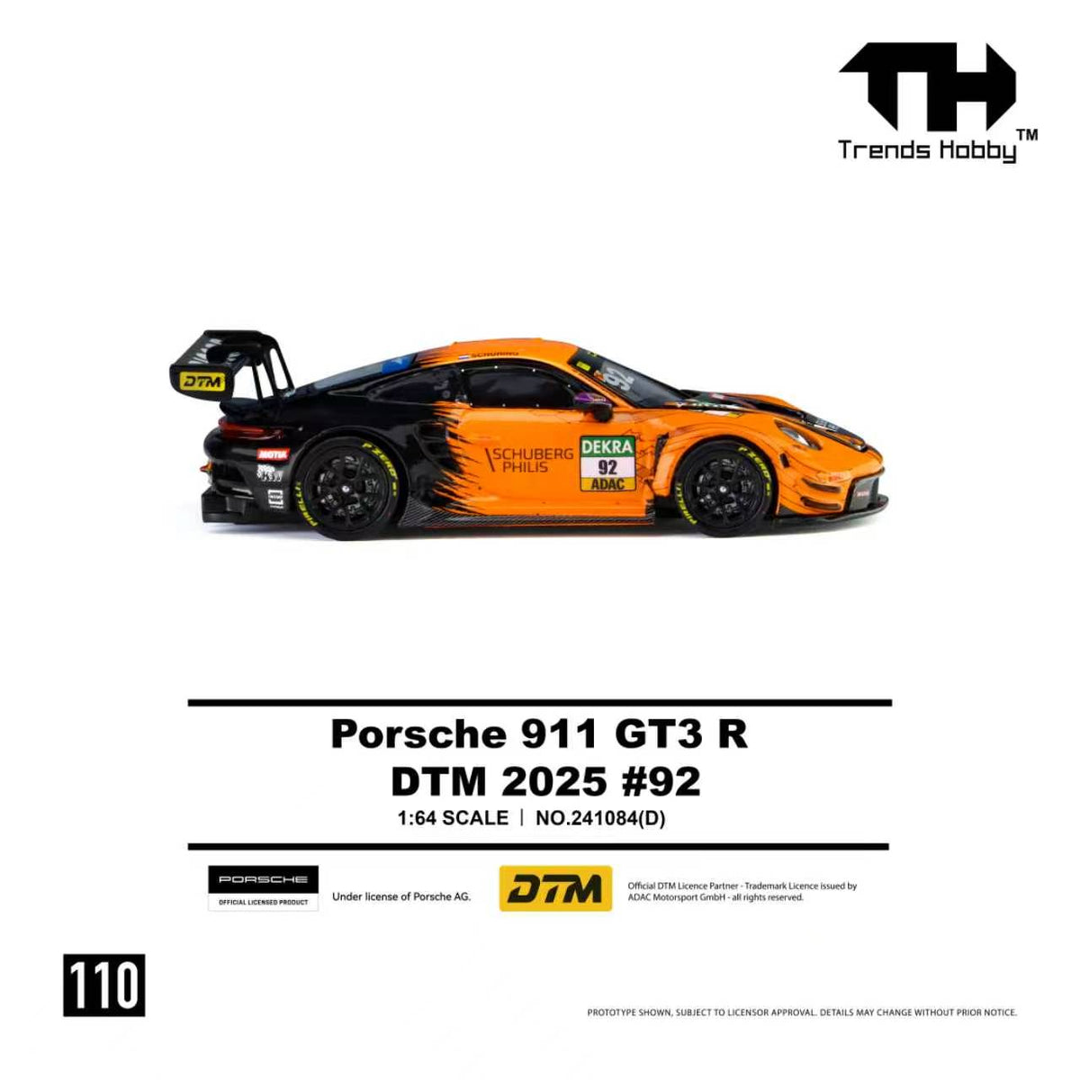 [Preorder] Trends Hobby 1:64 Porsche 911 GT3 R DTM 2025 #92 241084(D)
