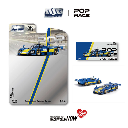 [Preorder] POPRACE 1:64 MAZDA 787B RACING BLUE/YELLOW (enigma exclusive edition) PRE036