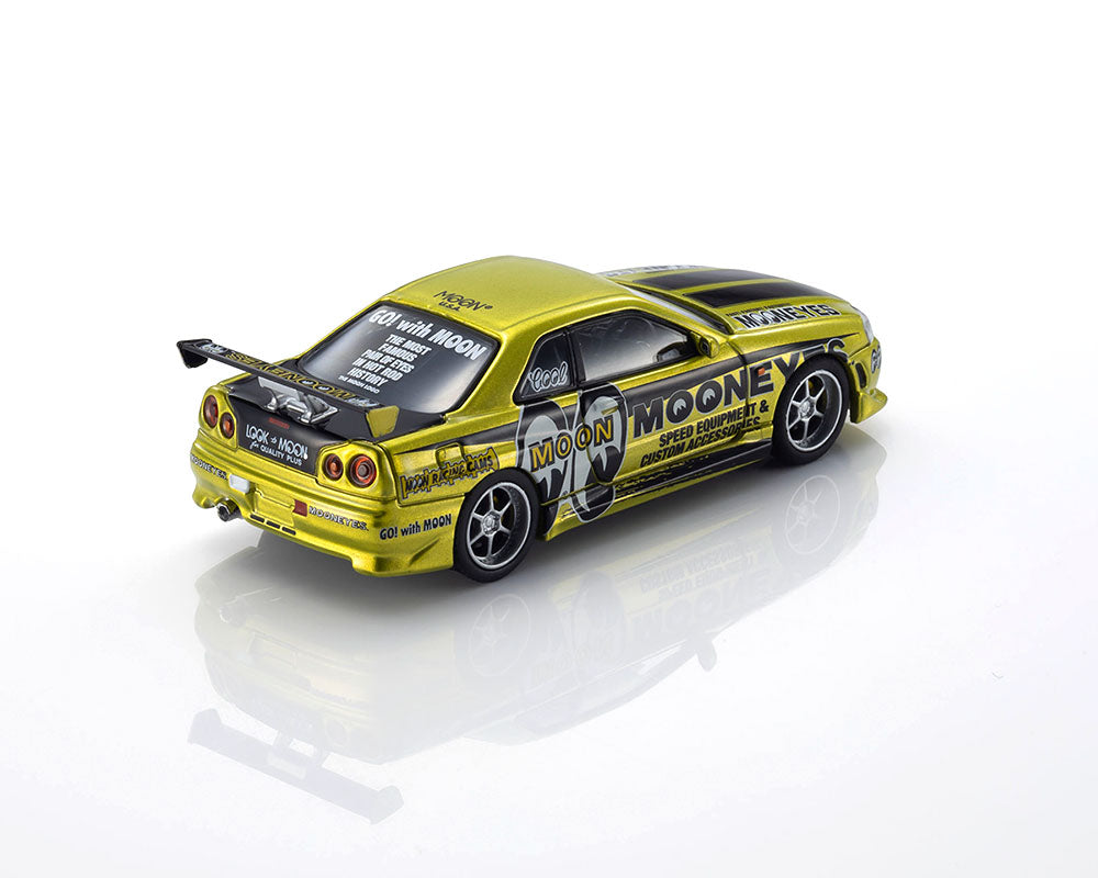 [Preorder] Kyosho 1:64 Nissan GT-R (R34) Mooneye's 1 with MOTN LED Base Compatible Liquid Yellow