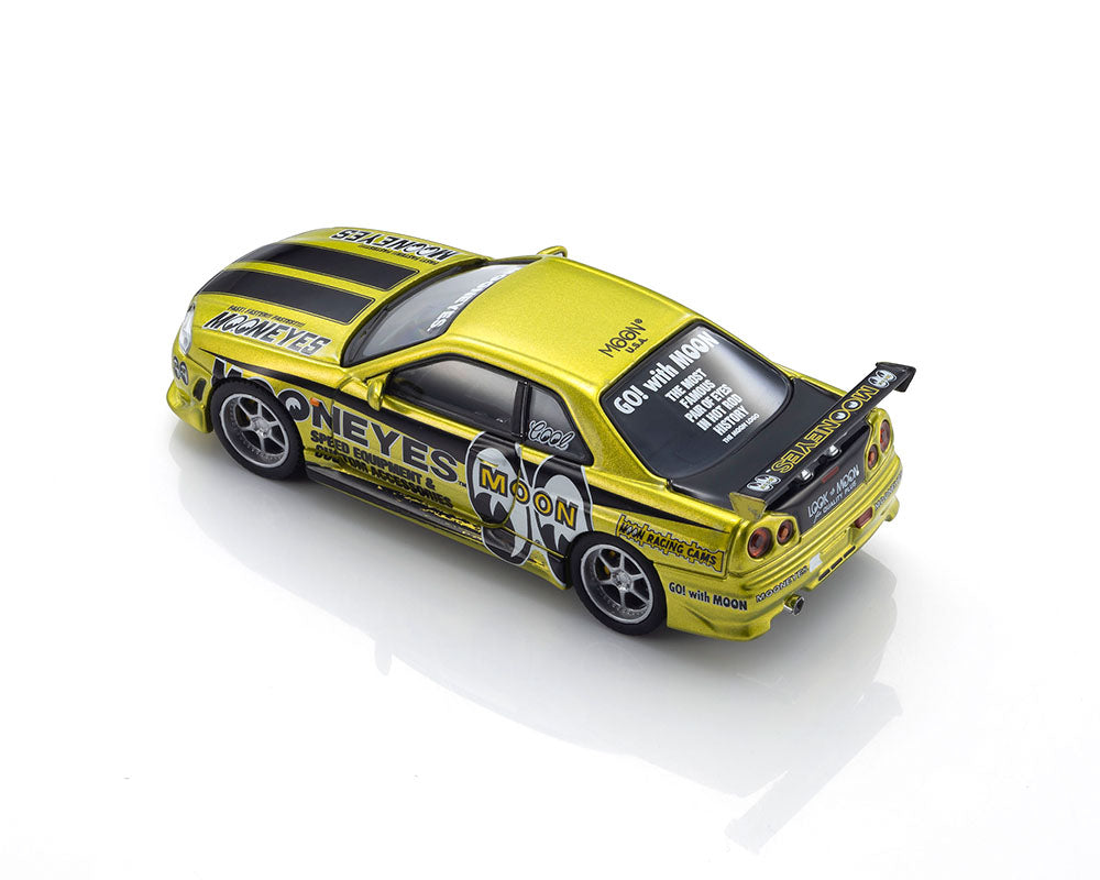[Preorder] Kyosho 1:64 Nissan GT-R (R34) Mooneye's 1 with MOTN LED Base Compatible Liquid Yellow