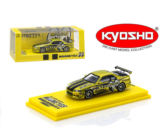 [Preorder] Kyosho 1:64 Nissan GT-R (R34) Mooneye's 1 with MOTN LED Base Compatible Liquid Yellow