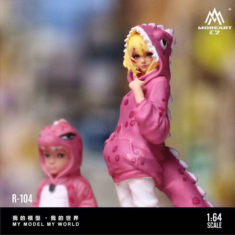[Preorder] MoreArt 1:64 Pink Dinosaur Family Figure Set MO223104