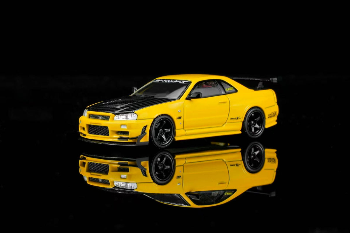 [Preorder] MOTORHELIX 1:64 Nissan Skyline GT-R (R34) Customized (2 Colours) M63475/M63476