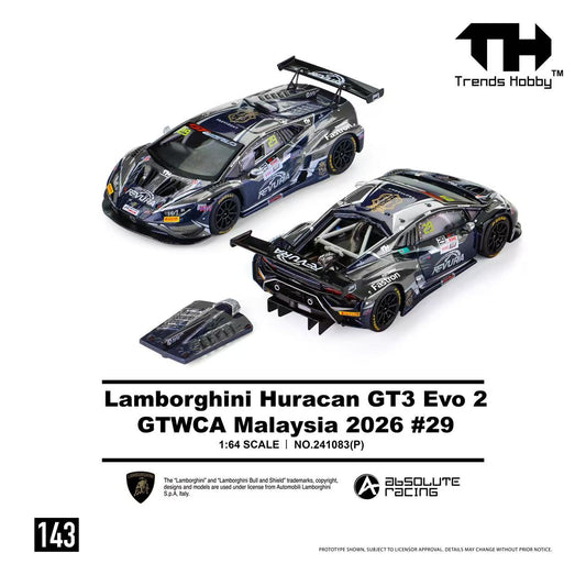 [Preorder] Trends Hobby 1:64 Lamborghini Huracan GT3 EVO2 - GTWCA 2026 29# 241083(P)