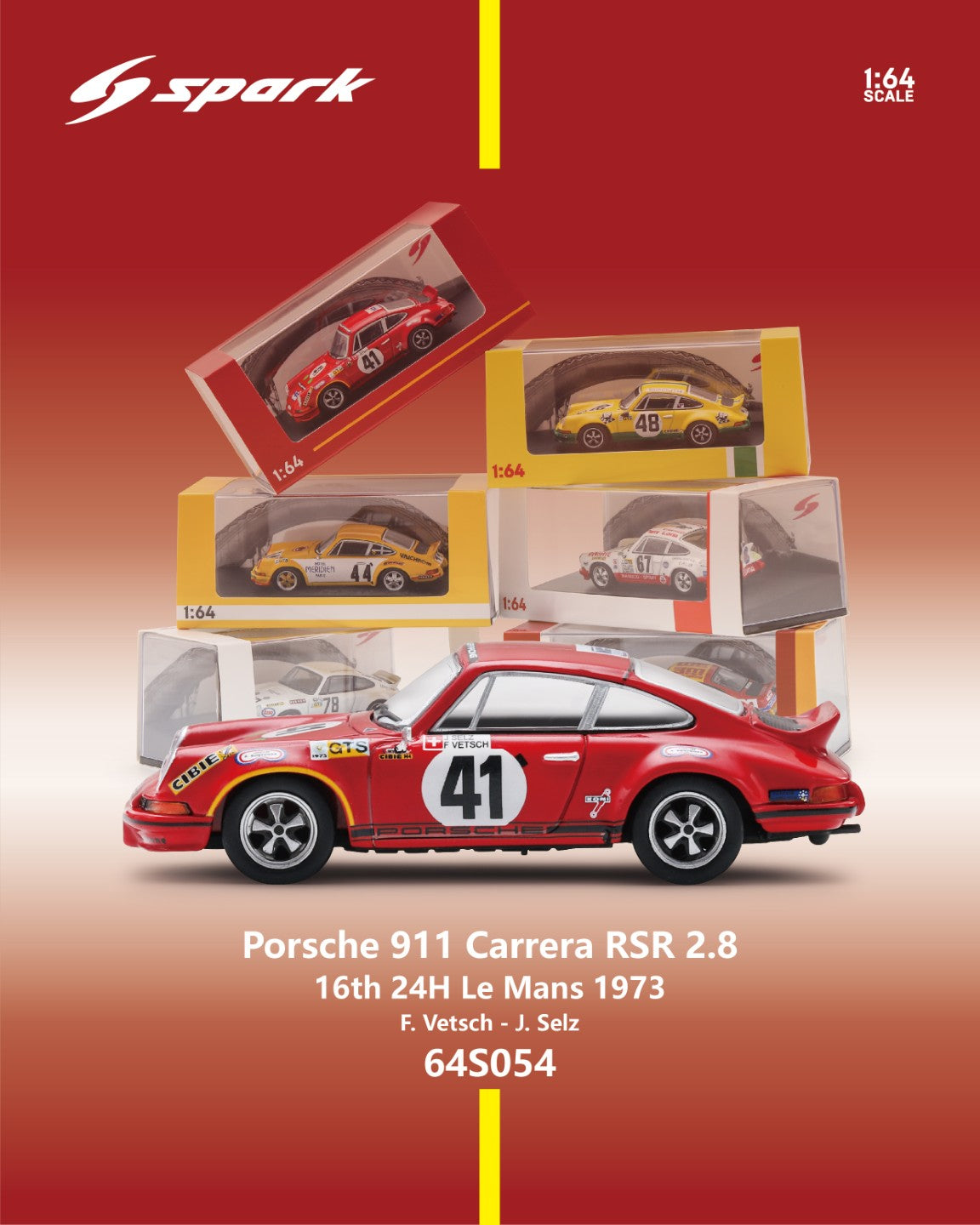[Preorder] Spark 1:64 Porsche 911 Carrera RSR (7 Colours) 64S020/64S030/64S031/64S032/64S033/64S034/64S054
