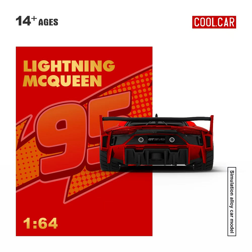 [Preorder] Cool Car 1:64 Lamborghini AVENTADOR GTEVO Lighting Mcqueen Metallic red CC643832