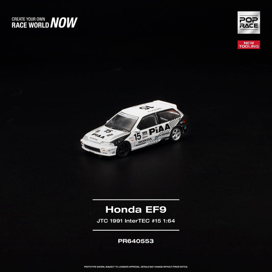 [Preorder] POPRACE 1:64 Honda Civic (EF9) #15 JTC 1991 InterTEC PR640553