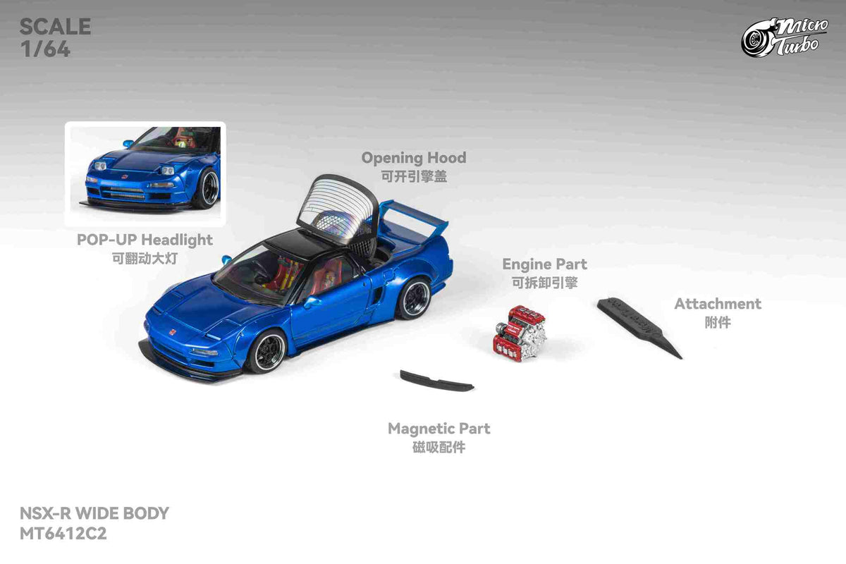 [Preorder] Microturbo 1:64 Custom NSX Wide Body - Candy Blue MT6412C2