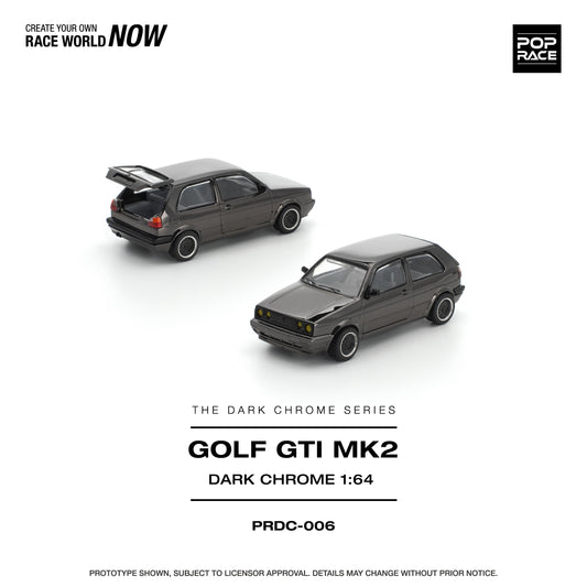 [Preorder] POPRACE 1:64 GOLF GTI MK2 DARK CHROME PRDC006