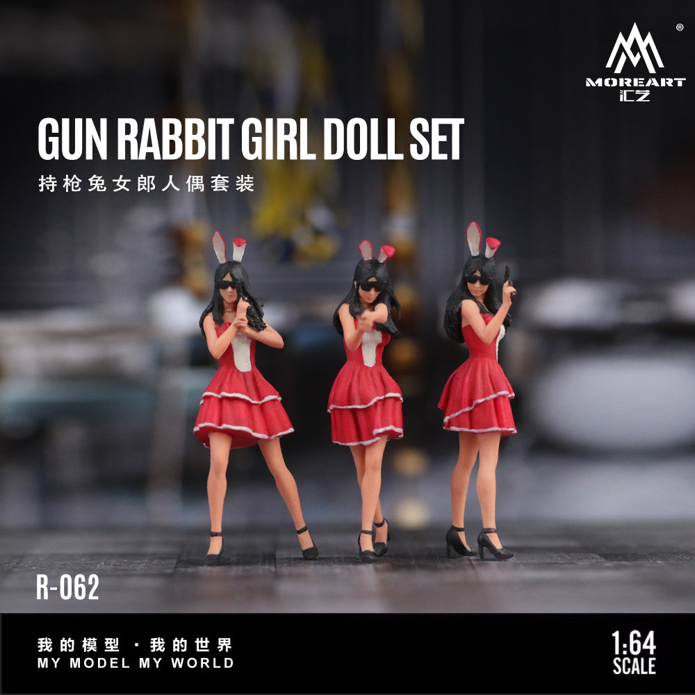 MoreArt 1:64 GUN RABBIT GIRL DOLLSET MO223062