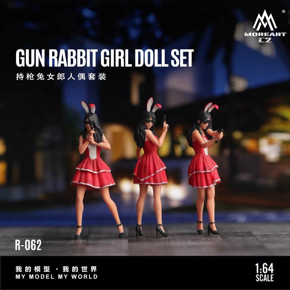 MoreArt 1:64 GUN RABBIT GIRL DOLLSET MO223062