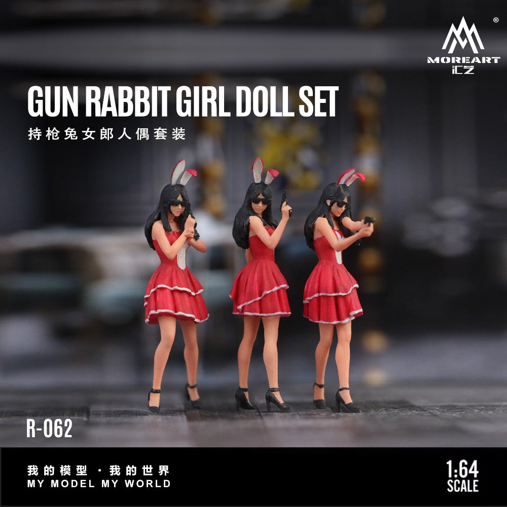 MoreArt 1:64 GUN RABBIT GIRL DOLLSET MO223062