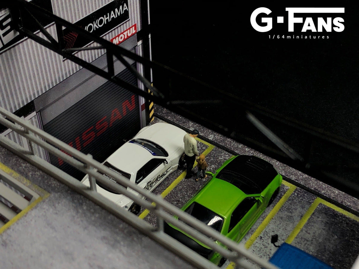 G.Fans 1:64 Nissan Garage Diorama with LED (Nissan Theme) 710017