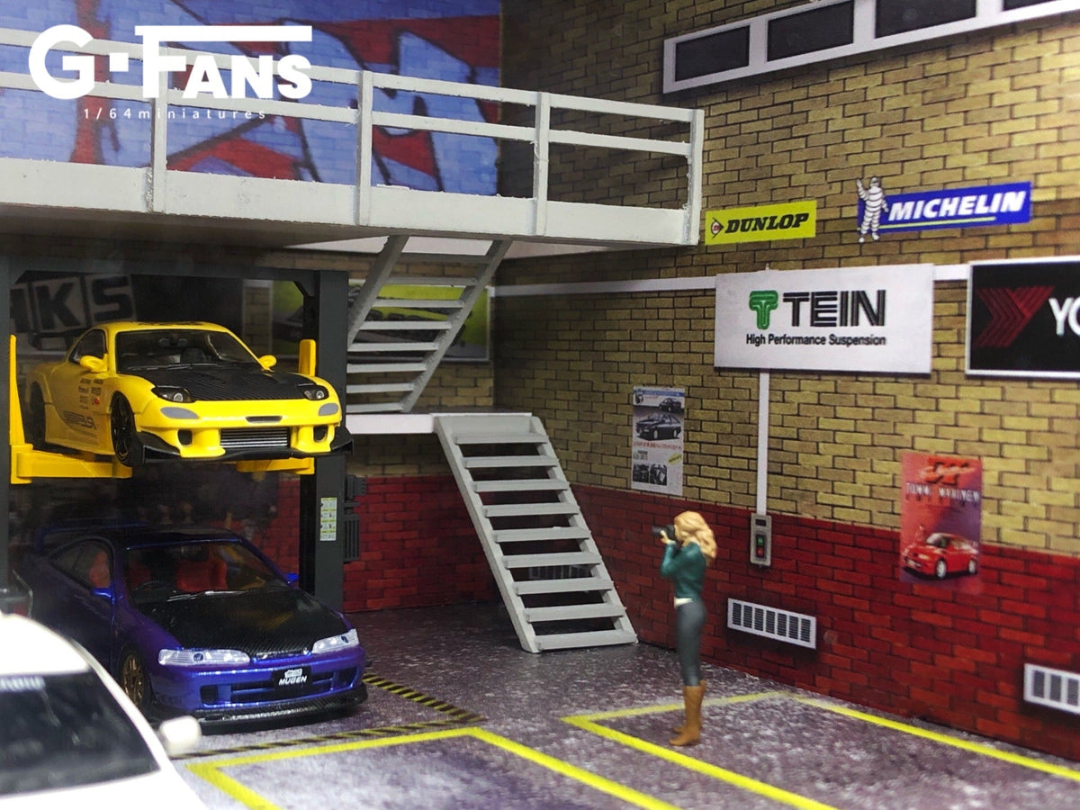 G.Fans 1:64 JDM Garage Diorama with LED (JDM Theme) 710018