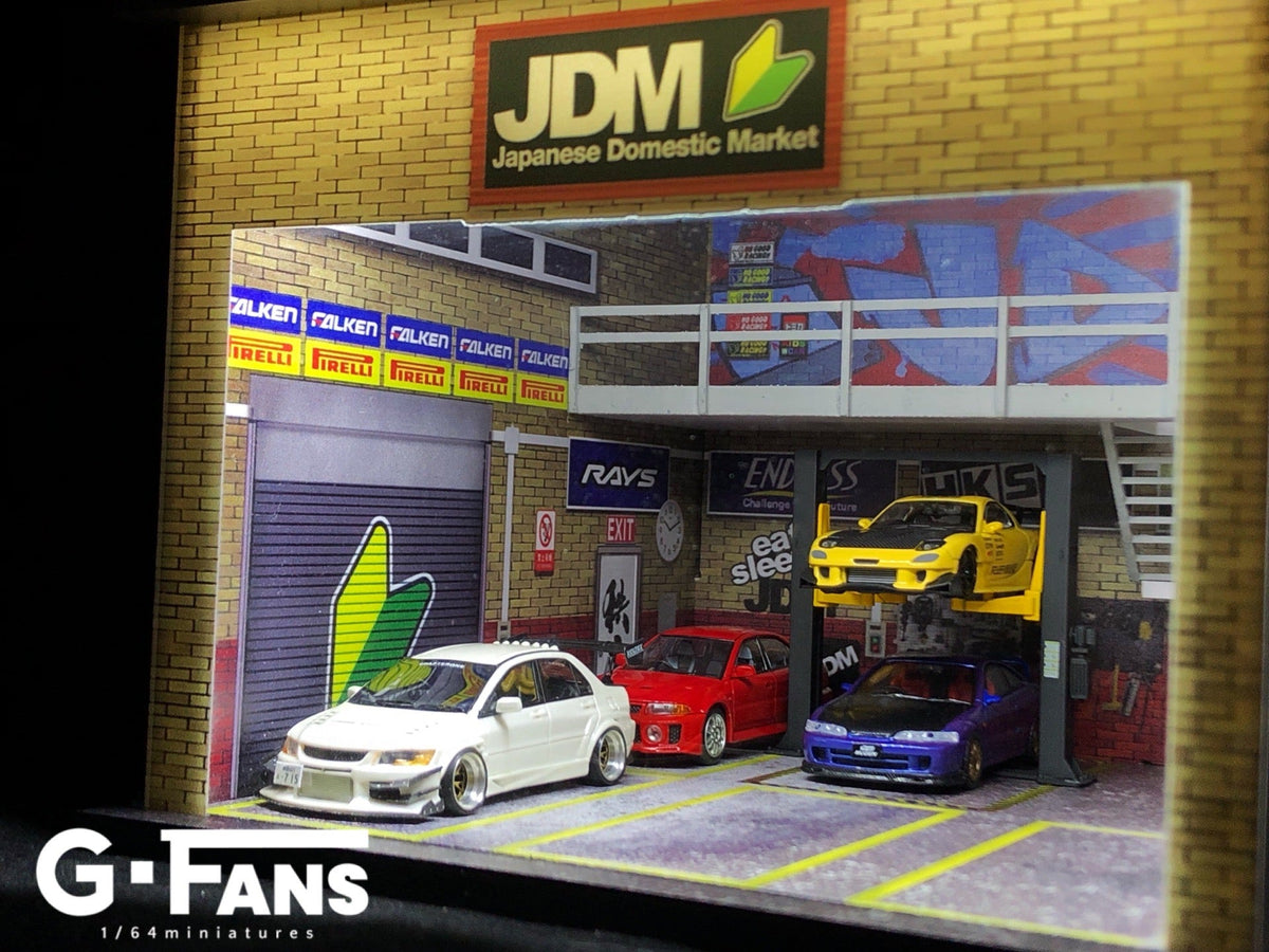 G.Fans 1:64 JDM Garage Diorama with LED (JDM Theme) 710018