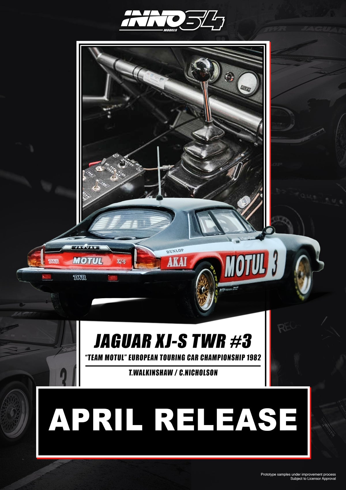 Inno64 1:64 Jaguar XJ-S TWR #3 "TEAM MOTUL" European Tooling Car Championship 1982