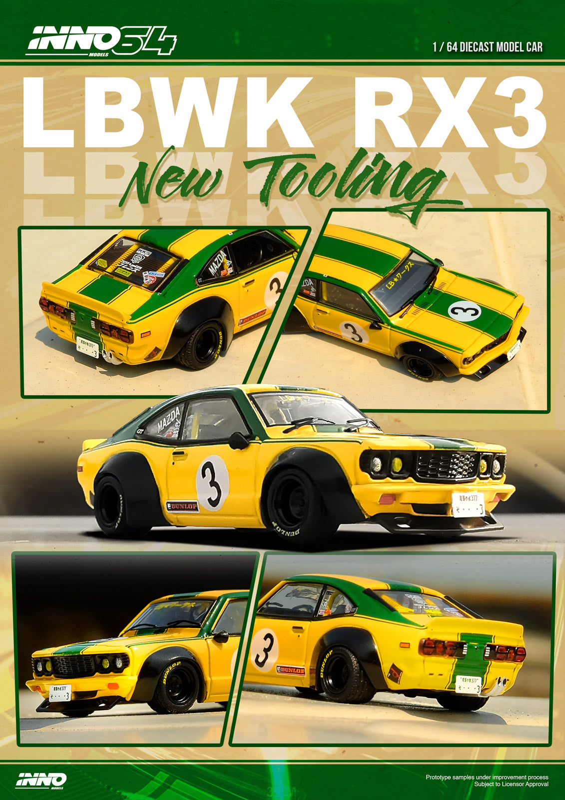 Inno64 1:64 LBWK MAZDA RX3 SAVANNA IN64-LBWKRX3-01