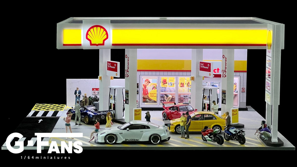 [Backorder] G-Fans 1:64 Shell Gas Station Diorama 710035
