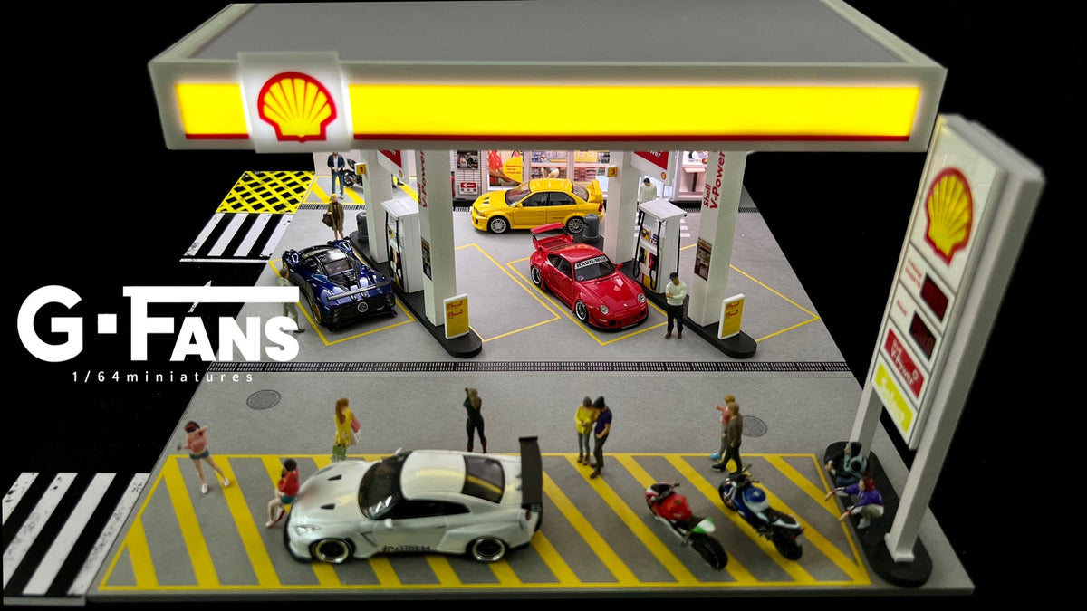 [Backorder] G-Fans 1:64 Shell Gas Station Diorama 710035