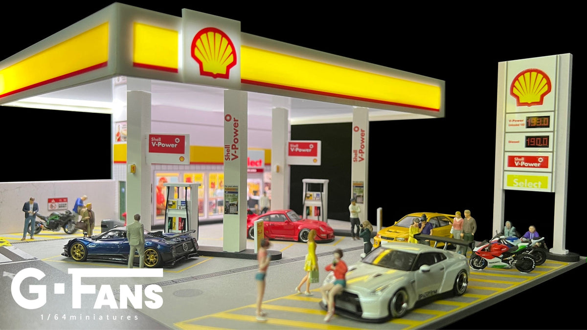[Backorder] G-Fans 1:64 Shell Gas Station Diorama 710035