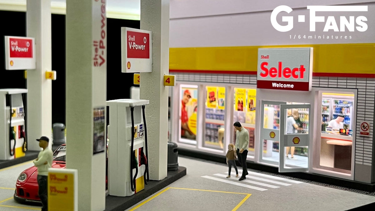 [Backorder] G-Fans 1:64 Shell Gas Station Diorama 710035