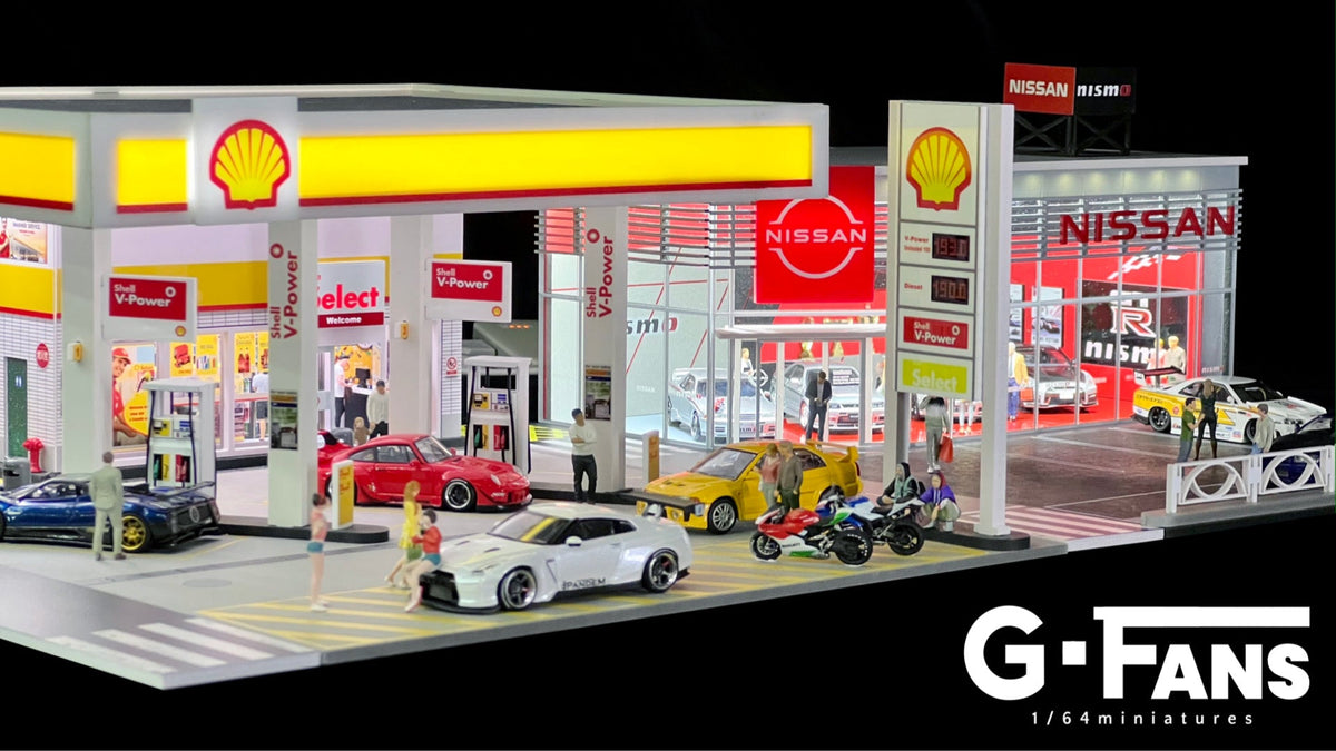 [Backorder] G-Fans 1:64 Shell Gas Station Diorama 710035