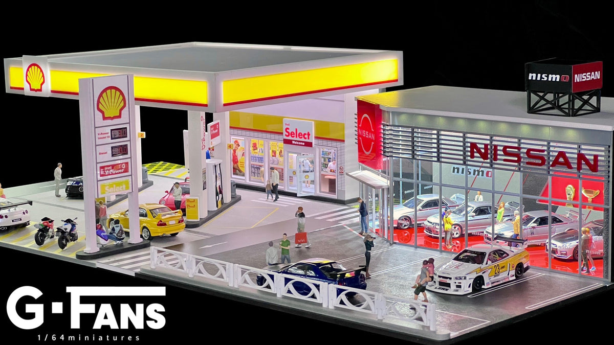 [Backorder] G-Fans 1:64 Shell Gas Station Diorama 710035