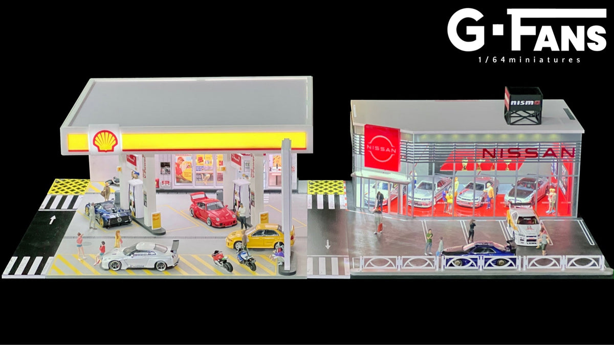 [Backorder] G-Fans 1:64 Shell Gas Station Diorama 710035