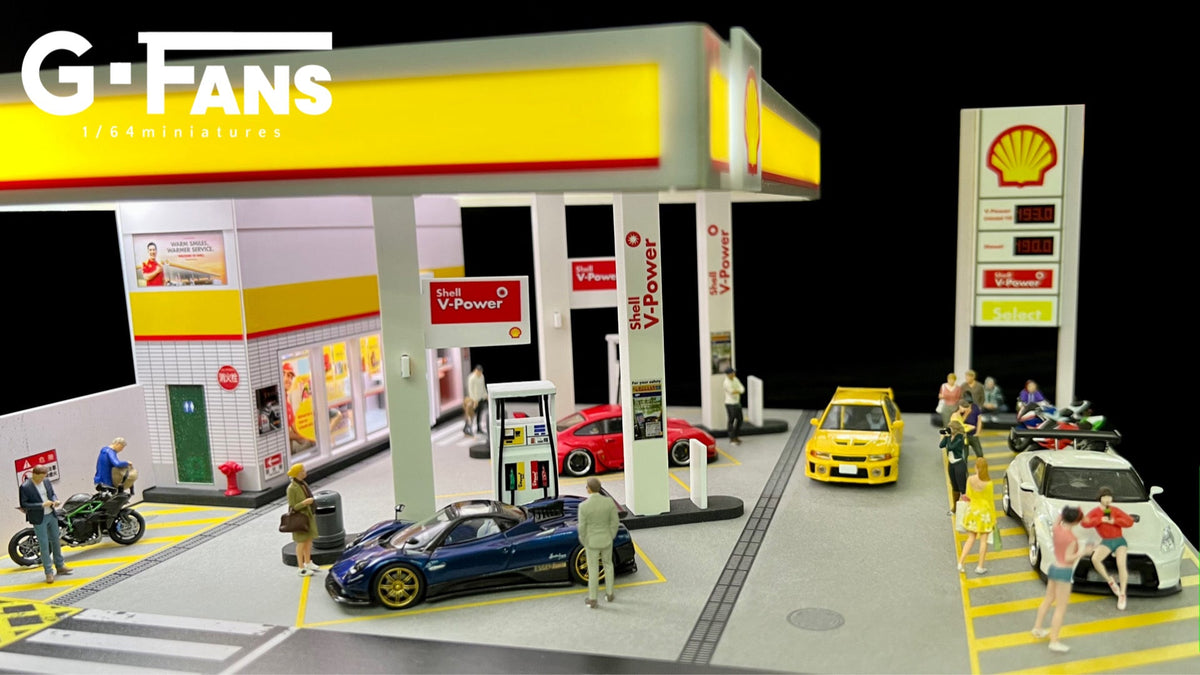[Backorder] G-Fans 1:64 Shell Gas Station Diorama 710035