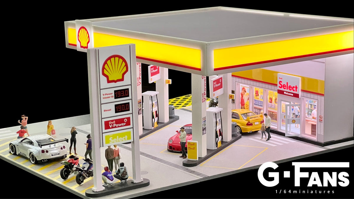 [Backorder] G-Fans 1:64 Shell Gas Station Diorama 710035
