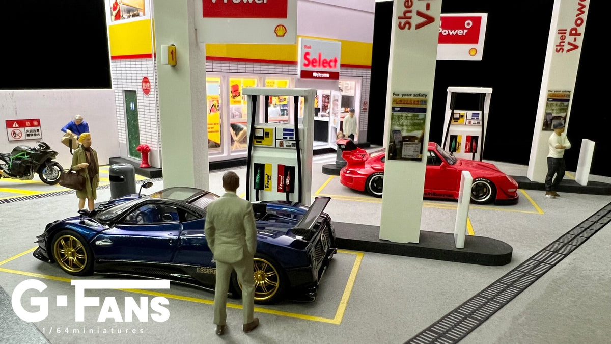 [Backorder] G-Fans 1:64 Shell Gas Station Diorama 710035